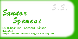sandor szemesi business card